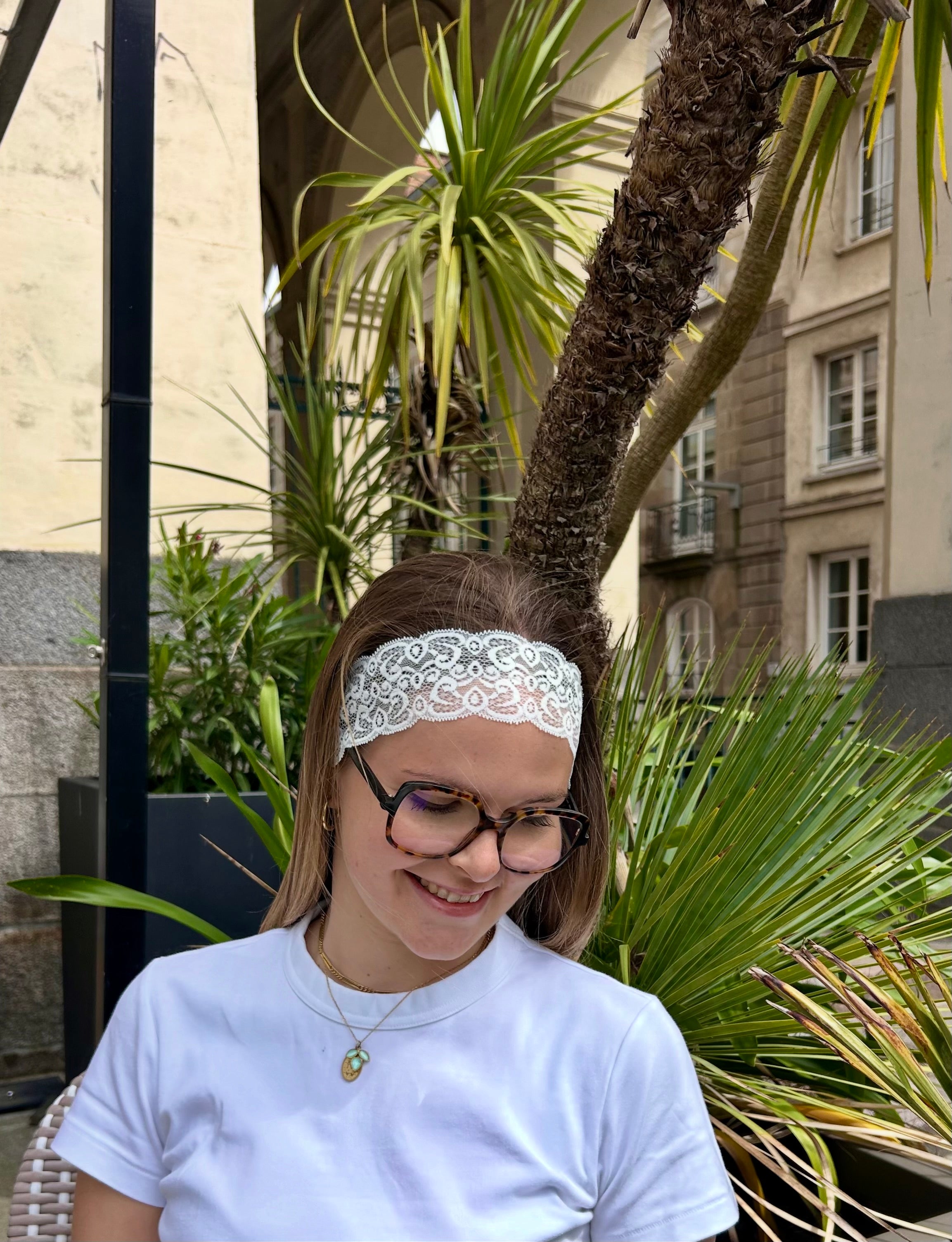 Bandeau dentelle blanc 🤍